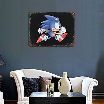 クラシックカー　アートパネル　ブリキ　スチール　絵　アート　壁掛け　パネル　絵画 Amazon.co.jp: ソニック・ザ・ヘッジホッグ ブリキ看板 鉄絵画